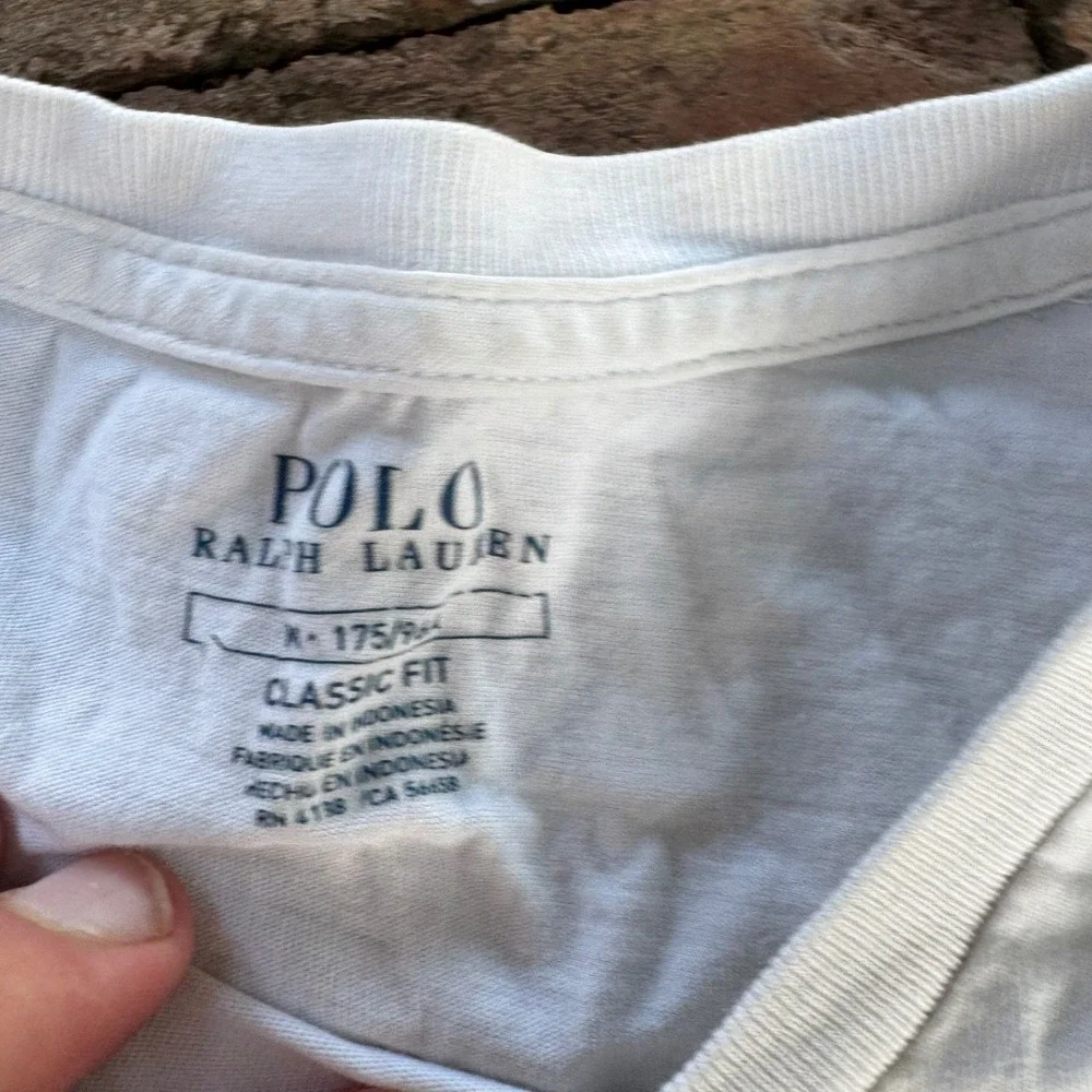 Polo Ralph Lauren Mens XL White Pocket T-Shirt Classic Fit Teal Blue Pony Logo